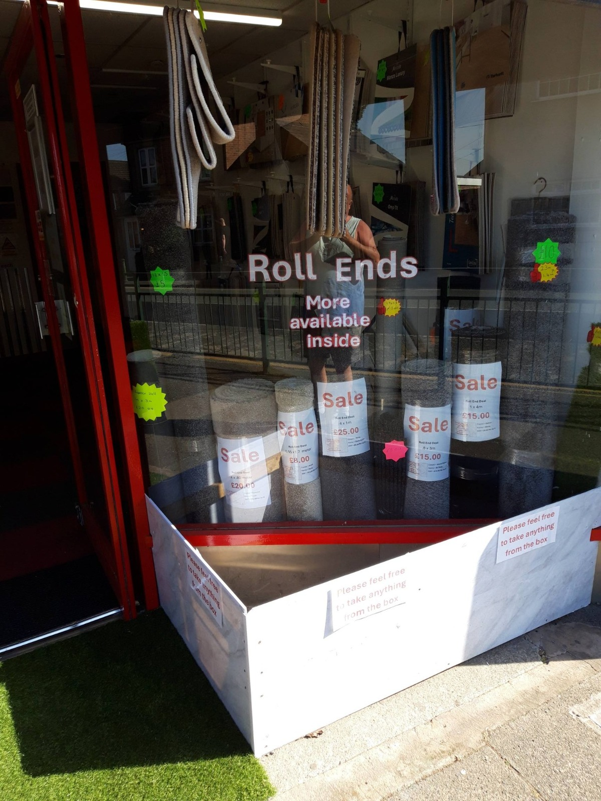 Roll Ends — bargain deals from £8 in our front window