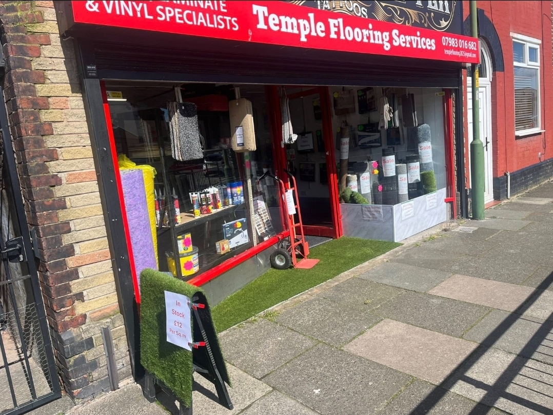 Temple Flooring Services storefront — laminate and vinyl specialists